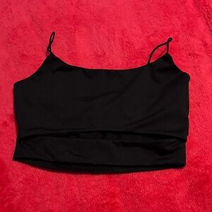 SHEIN Black Spaghetti Strap Crop Top